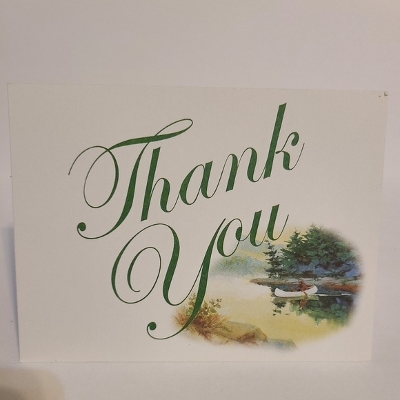 DARK Green Landscape Thank You Card - Picture 1 of 5
